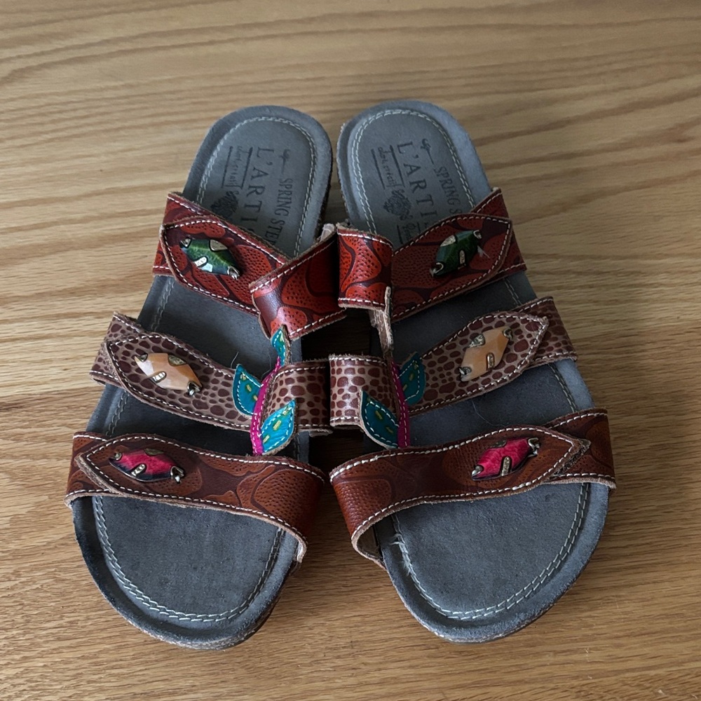 L'Artiste by Spring Step Brown Multi-Color Sandals